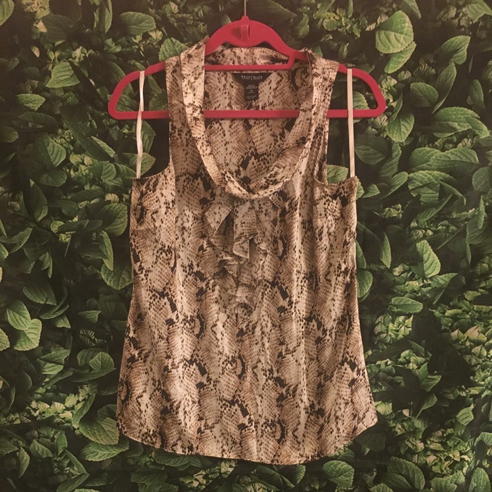 White House Black Market Snake Skin Print Tank Top